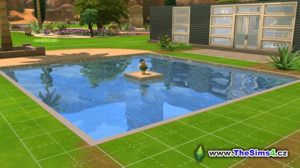 Trpaslíkův ostrov - gnom obsadil bazén