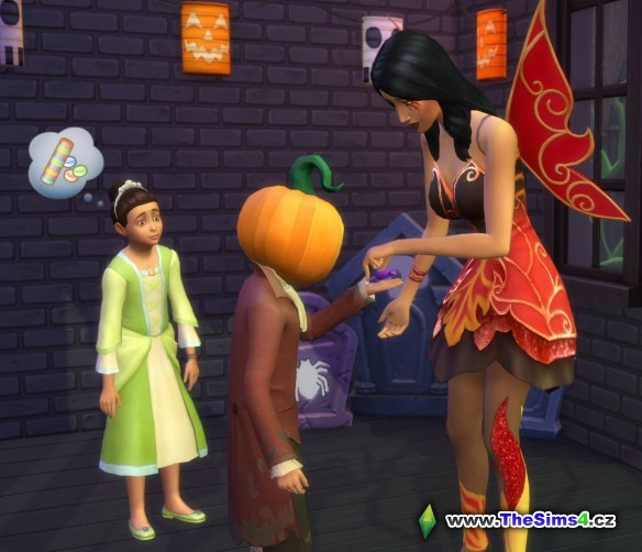 Dýně byla hodná, tak dostane od tety víly bonbonek